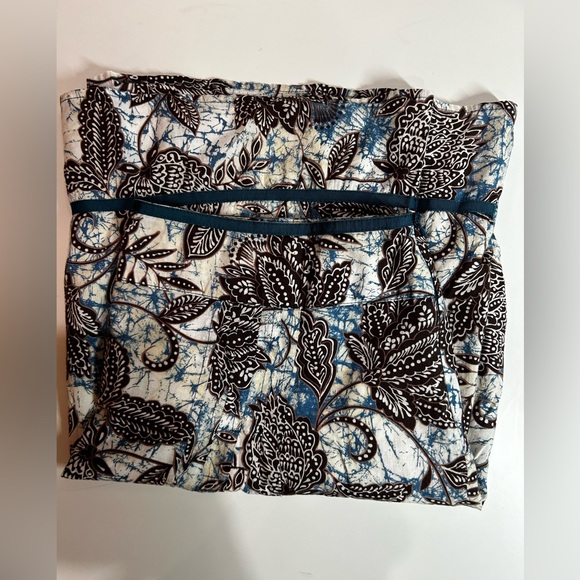 Ladies Tribal boho cotton skirt. Blue & brown floral print. Size 16 - Picture 4 of 9